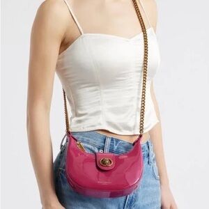 Kurt Geiger Fuchsia Leather Hobo Bag